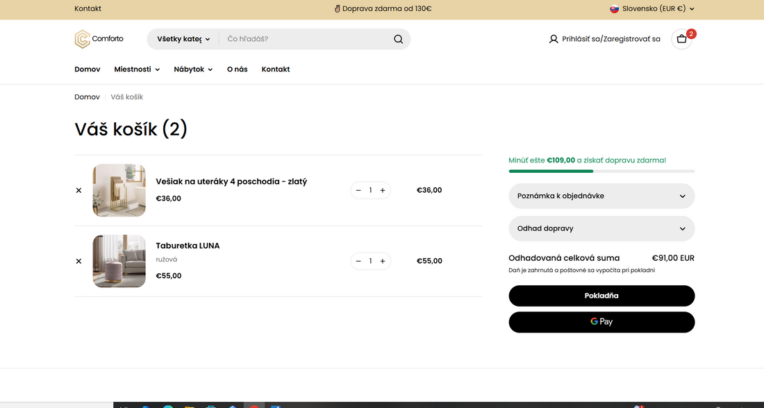 Prejdite do košíka